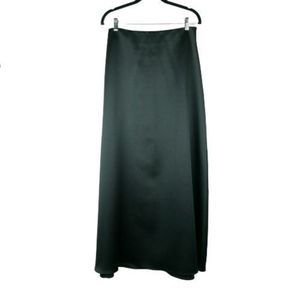 JS Collections Womens Black Satin Full Length Skirt Petite Formal Event Size 6